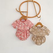 夏 女の子用セット 韓国風 デイジー ドールカラー 半袖トップス + パンツ ベビー用 2点セット