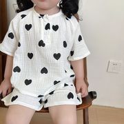夏新作ダブルガーゼキッズパジャマ 親子コーデセット
