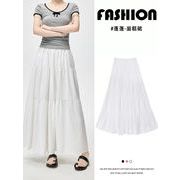夏の新しいモデルの白い半身のスカートはゆったりとカジュアルな長いスカートの気質の女性です