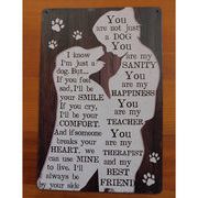 ビンテージ風 ブリキ看板　（ワンちゃんと私）