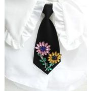 キラキララインストーン付き 立体 キュートなショートネクタイ ホワイトシャツ用おしゃれアクセサリー