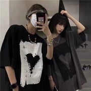 2025春夏メンズ服 シンプル おしゃれ Ｔシャツ トップス ゆったり インナーシャツ 男女兼用 2色展開[M~5XL]