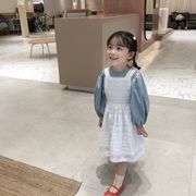 2025春夏子供服 カジュアル系 長袖シャツワンピース&キャミワンピース セットアップ ガールズ服