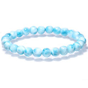 約7mm 高品質 ラリマー ブルーペクトライト ブレスレット Larimar ドミニカ産 ソーダ珪灰石