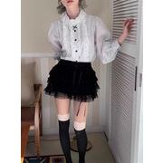 スカート ミニスカートハイウェスト レース レイヤード フリル レース レディース