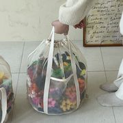 収納バッグ　玩具　多用途　巾着　メッシュ　韓国バッグ