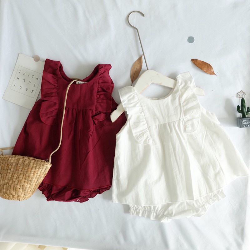 FLM☆INS風 ベビー用ロンパース ノースリーブ 新生児服 夏用 綿入り半袖カバーオール
