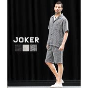 【2025年春の新作】サマーツイード 半袖オープンシャツ＋ショーツ 2点セットアップ／Joker