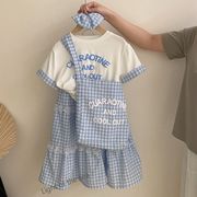 2025新作 韓国子供服 ベビー服  キッズ女の子半袖トップス+スカート 2点セット120cm-170cm