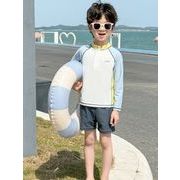 2025夏新作   男の子 長袖 2点セット 水泳服砂浜 海水着 温泉用 子供用水着  日焼け止め 90-140cm