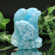 【一点物】彫り物　ラリマー　イルカ　ドミニカ産