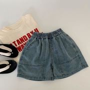 2025春夏子供服 シンプル ショートパンツ 韓国風 キッズ服 ボトムス ジーンズ デニムパンツ[90~140cm]