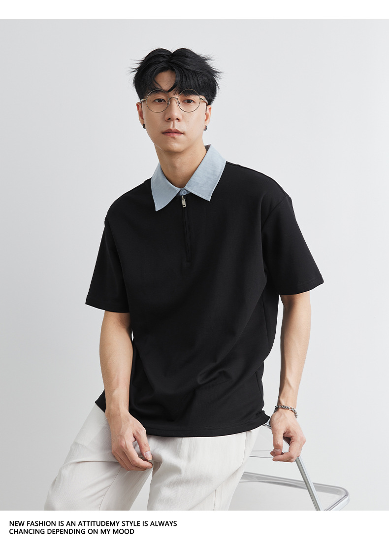 ラペル 半袖 シャツ 韓国 カジュアル 夏 トップス メンズ nr9807 JIGGYS SHOP シャツ メンズ トップス 半袖シャツ UVカット 梨地