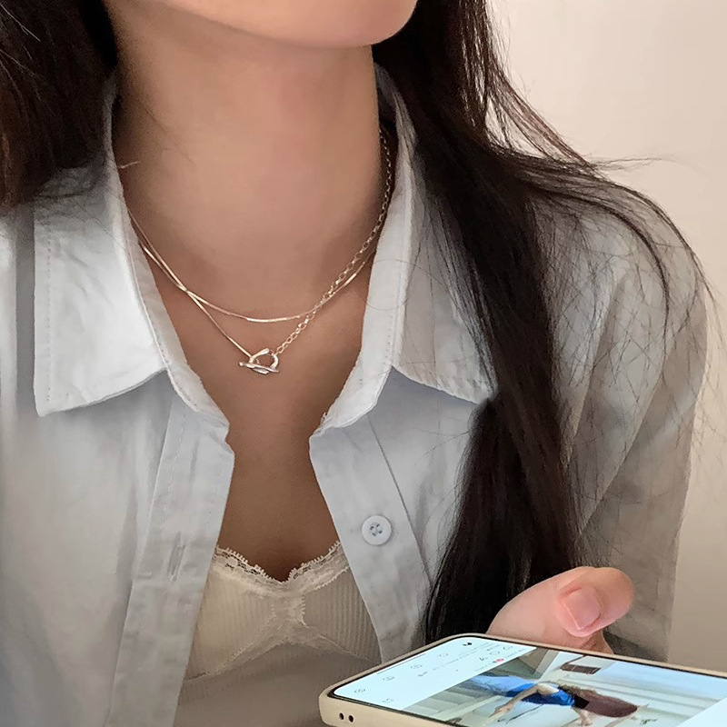 ネックレス レディース　平ら　925シルバー   アクセサリー ネックレス  ハンドメイド ネックレス INS風