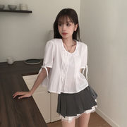 シャツ　ブラウス　リボン　レディース　INS　韓国ファッション