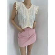 今季マストバイ INS 新作　vネック　刺しゅう飾り　タンクトップ　おしゃれ　韓国ファクション