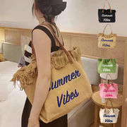 【日本倉庫即納】 フリンジ キャンバストートバッグ 大容量