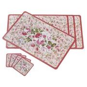 ランチョンマット４P＆コースター４Pセット　テーブルウェア　おしゃれ　花柄　フラワー　食器