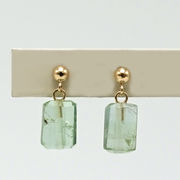 トルマリン デザインピアス K18 【一点物】ブラジル産 10月誕生石 天然石 パワーストーン カラーストーン