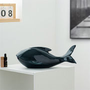 満足度99％ 陶器製 手作り シロナガスクジラ 置物 リアル海洋生物デザイン 癒しのインテリア雑貨