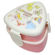 【お弁当箱】セサミストリート 抗菌三角おにぎり用ランチボックス2段 フォーク付き 500ml レトロ