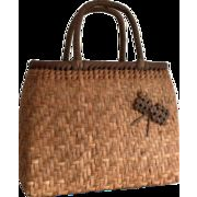 網代編み　小　巾着　山葡萄かごバッグ　籠バッグ　手作り　天然素材