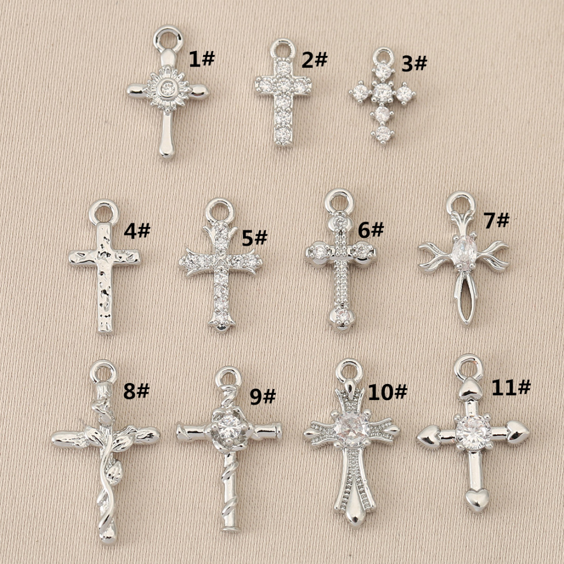 十字架チャーム クロス 金属チャーム アクセサリーパーツ かっこいい