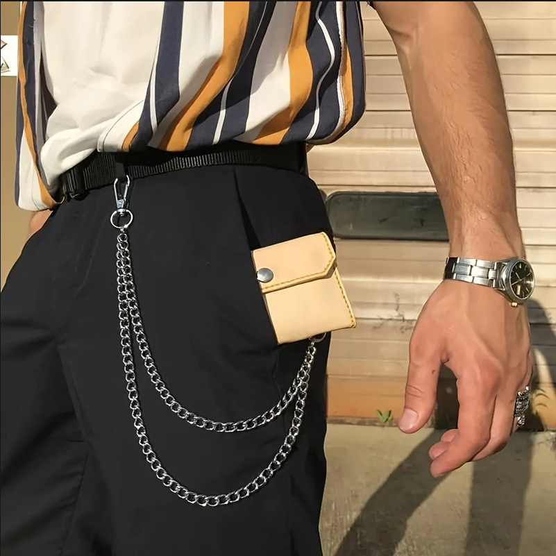 新作★メンズ★ファッション★男性用ズボンチェーン★二重金属パンツチェーン