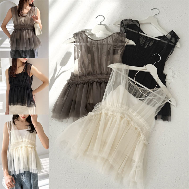 今季マストバイ INS 新作　おしゃれ　気質    韓国風  トップス  メッシュ タンクトップ