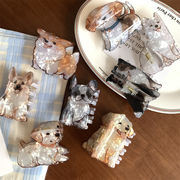 8色  犬柄　ヘアクリップ　バンスクリップ  コーギー ゴールデンレトリバー 髪飾り 動物 ペンギン雑貨