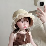 キッズ 子供用 キャップ 帽子 草編み帽子 メッシュ 通気 速乾