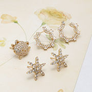 ピアスパーツ 星 サークル 誕生日 高品質 ラインストーン 真鍮 スタッドピアス アクセサリー ジュエリー 雪