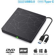 DVDドライブ 外付けdvdドライブ 内蔵ケーブル付き USB3.0対応 ポータブルドライブ CD/DVDプレイヤー