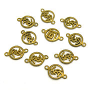 【在庫限り】 メタル合金パーツ 約12x7.5x1.6mm （丸カン内径0.7mm） ゴールドカラー 《10個》 金具