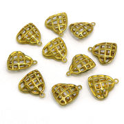 【在庫限り】 メタル合金パーツ 約15x13x5.5mm （丸カン内径1.2mm） ゴールドカラー 《10個》 金具