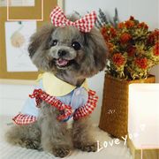 チェック柄の襟付きベストドレス★小型犬服★超可愛いペット服★犬服★猫服★ペット用品★ネコ雑貨