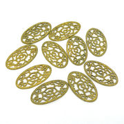 【在庫限り】 メタル合金パーツ 約26x14x1mm ゴールドカラー 《10個》 金具