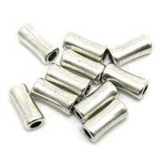 【在庫限り】 メタル合金パーツ 約12x5.5x5.5mm シルバーカラー 《10個》 金具