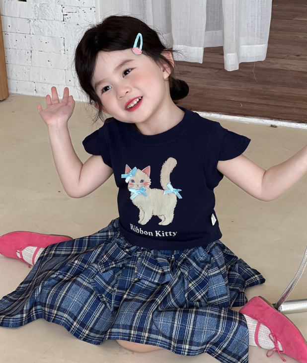 信頼への信頼 韓国子供服 2025夏新作 女の子半袖Tシャツ 夏服 お出かけ 通学 その他