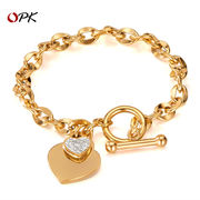 ステンレス ブレスレット レディース 金属　ファション　アクセサリー 人気 ハート