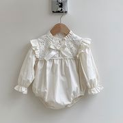 JENNY☆春秋INS風ベビー 蝶結びロンパース 女の子フリル袖ロンパース 誕生日ドレス
