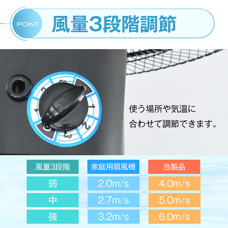 スタンド扇風機　青 3枚羽根 高さ調節可能 スタンド扇風機青 3枚羽根 高さ調節可能
