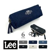 全6タイプ Lee リー プリント キャンバス デニム ダブルファスナー マルチポーチ ペンポーチ