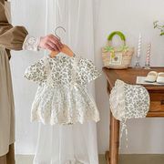 2025春夏子供服 シンプル ロンパース 連体服 ワンピース 韓国風 ガールズ服 ベビー服 キッズ服 [66~90cm]