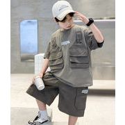 2025夏新品   子供服  男の子  キッズ   トップス+ズボン   カジュアル  夏服