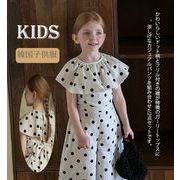 2025新作  韓国子供服 子供 キッズ 女の子用ドット柄セットアップ2点セット