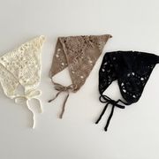 子供帽子　キッズヘッドスカーフ　レース　三角　韓国キッズハット