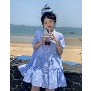 ワンピース シャツワンピース 半袖 チュニック Aライン レディース