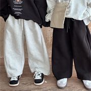 MXW☆2025秋新規※ リブニットパンツ 暗色スナップ付き 男女兼用イージーパンツ