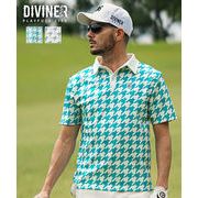 【2025年夏の新作】メッシュ チドリ柄 バックロゴプリント 半袖ポロシャツ／DIVINER GOLF